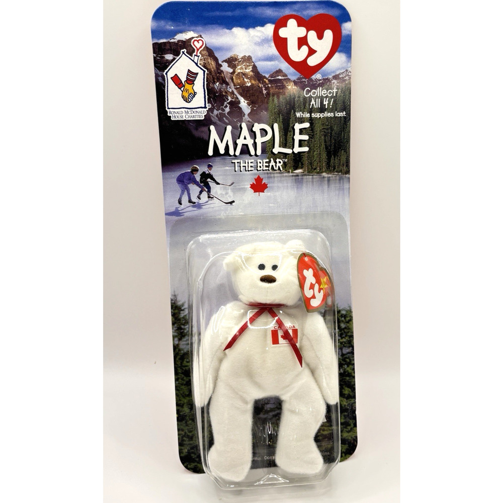Vintage McDonalds 1999 Maple The Bear Beanie Baby Collectible With Tag Error NIB